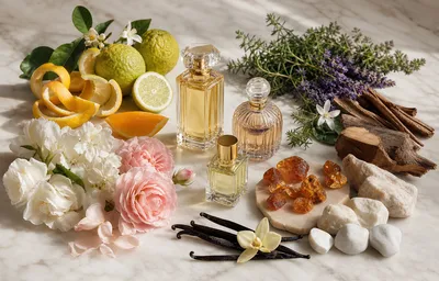 Visual display of fragrance family ingredients