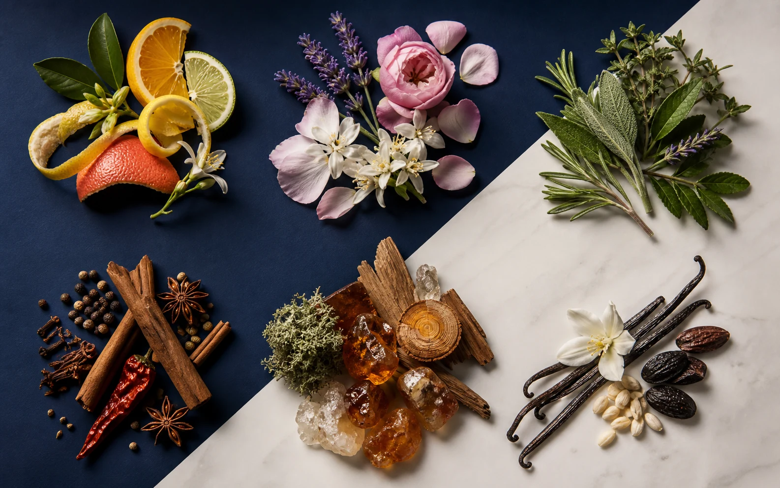 Ingredients representing fragrance families