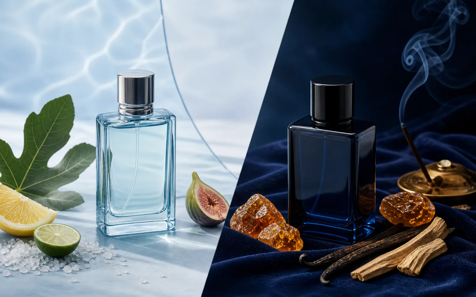 Perfume bottles associated with different concentrations